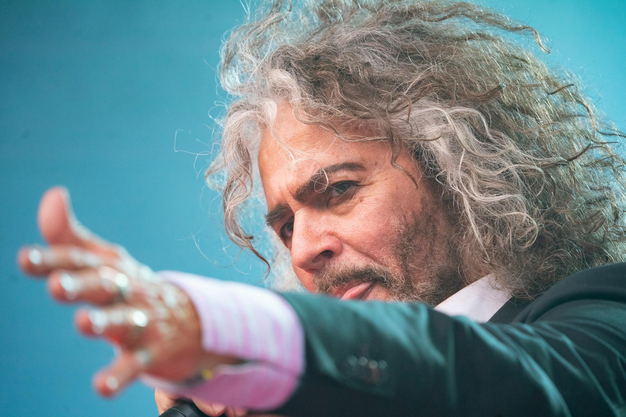Wayne Coyne, the lead singer of the Flaming Lips, performs with his band at TC Summer Fest Friday, July 14, 2023, at Target Field in Minneapolis.