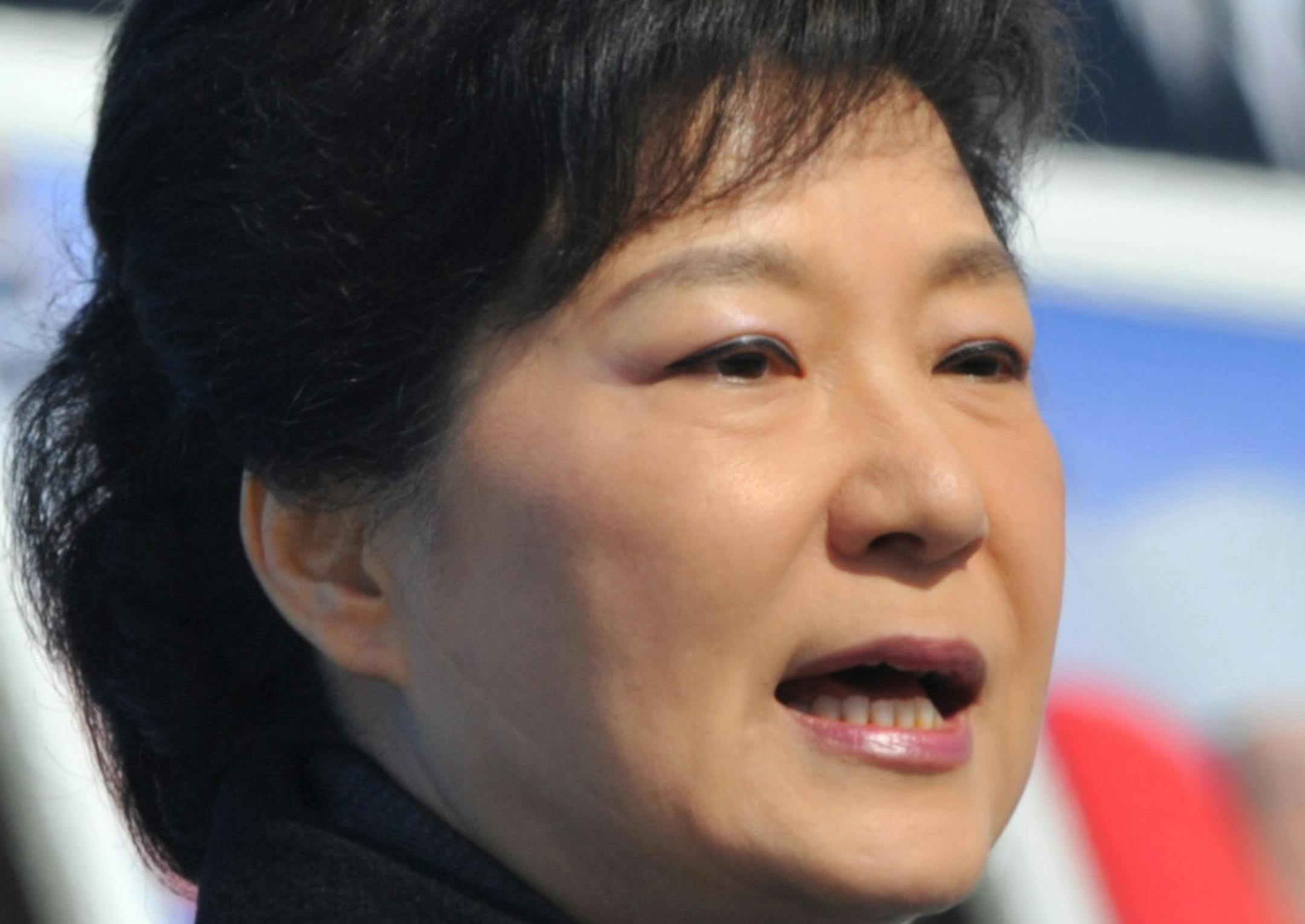 South Korean President Park Geun-hye delivers a speech during the third anniversary of the sinking of a South Korean naval war ship "Cheonan," at the National Cemetery in Daejeon, South Korea, March 25, 2013. An explosion ripped apart the 1,200-ton warship, killing 46 sailors near the maritime border with North Korea in 2010. (AP Photo/Kim Jae-hwan, Pool)