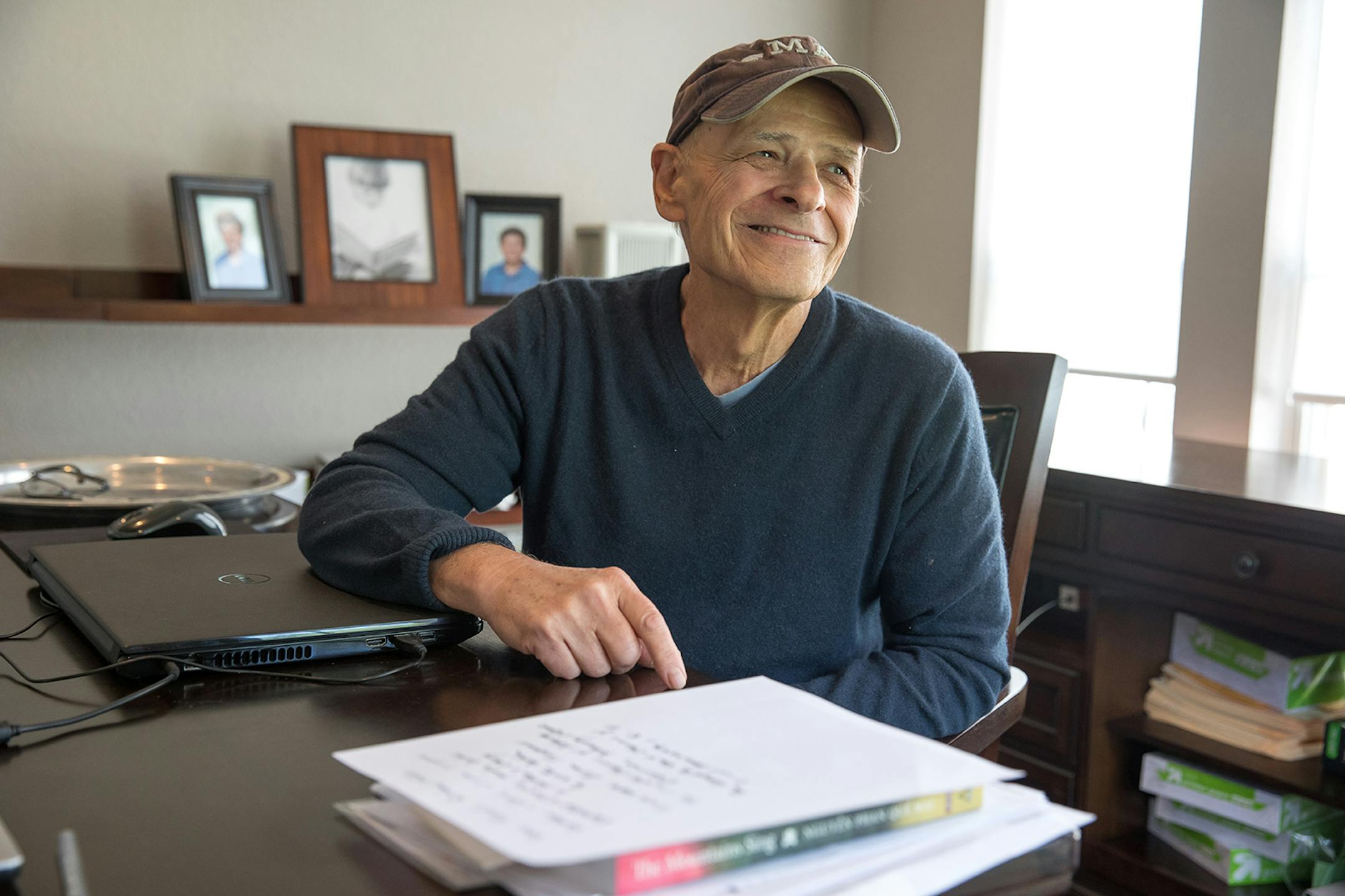Minnesota native and author Tim O'Brien photographed at his home in Austin, Texas.