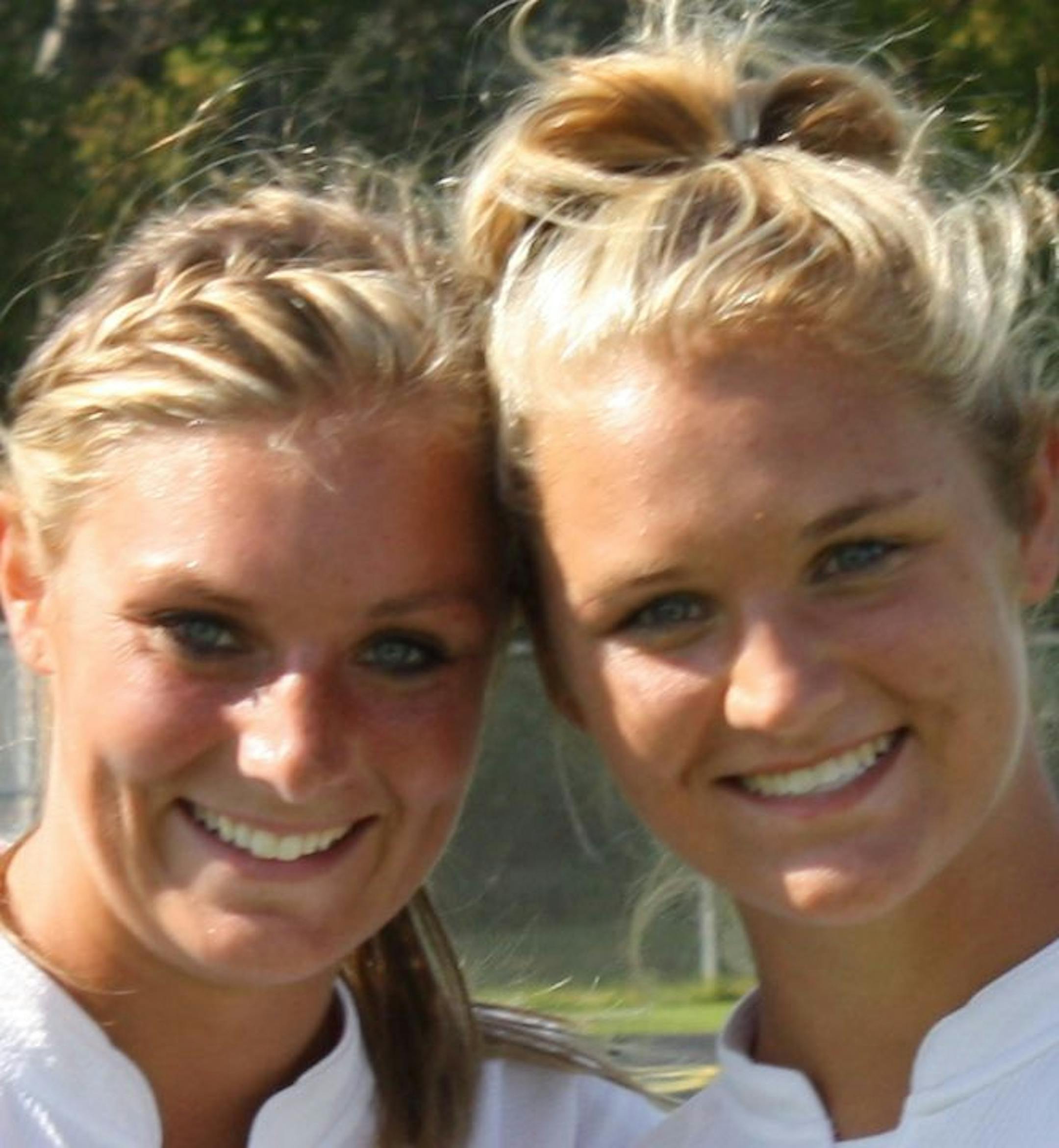 Macie Babo (left) and sister Sophie battled each other as soccer youngsters. Now they are an offense-defense combo leading Orono. Photo courtesy Orono coach Erin Murray