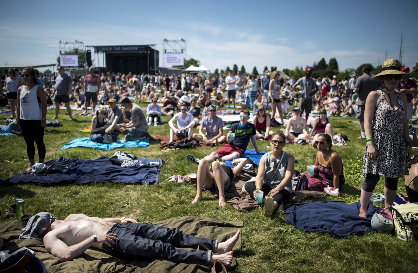 Thousands of festival goers congregated at Boom Island Parks Saturday for Rock the Garden. ] (AARON LAVINSKY/STAR TRIBUNE) aaron.lavinsky@startribune.com Rock The Garden was held at Boom Island Park on Saturday, June 18, 2016 in Minneapolis, Minn. Acts included Grrrl Prty, Nathaniel Rateliff & Night Sweats, Hippo Campus, Chance the Rapper and the Flaming Lips.