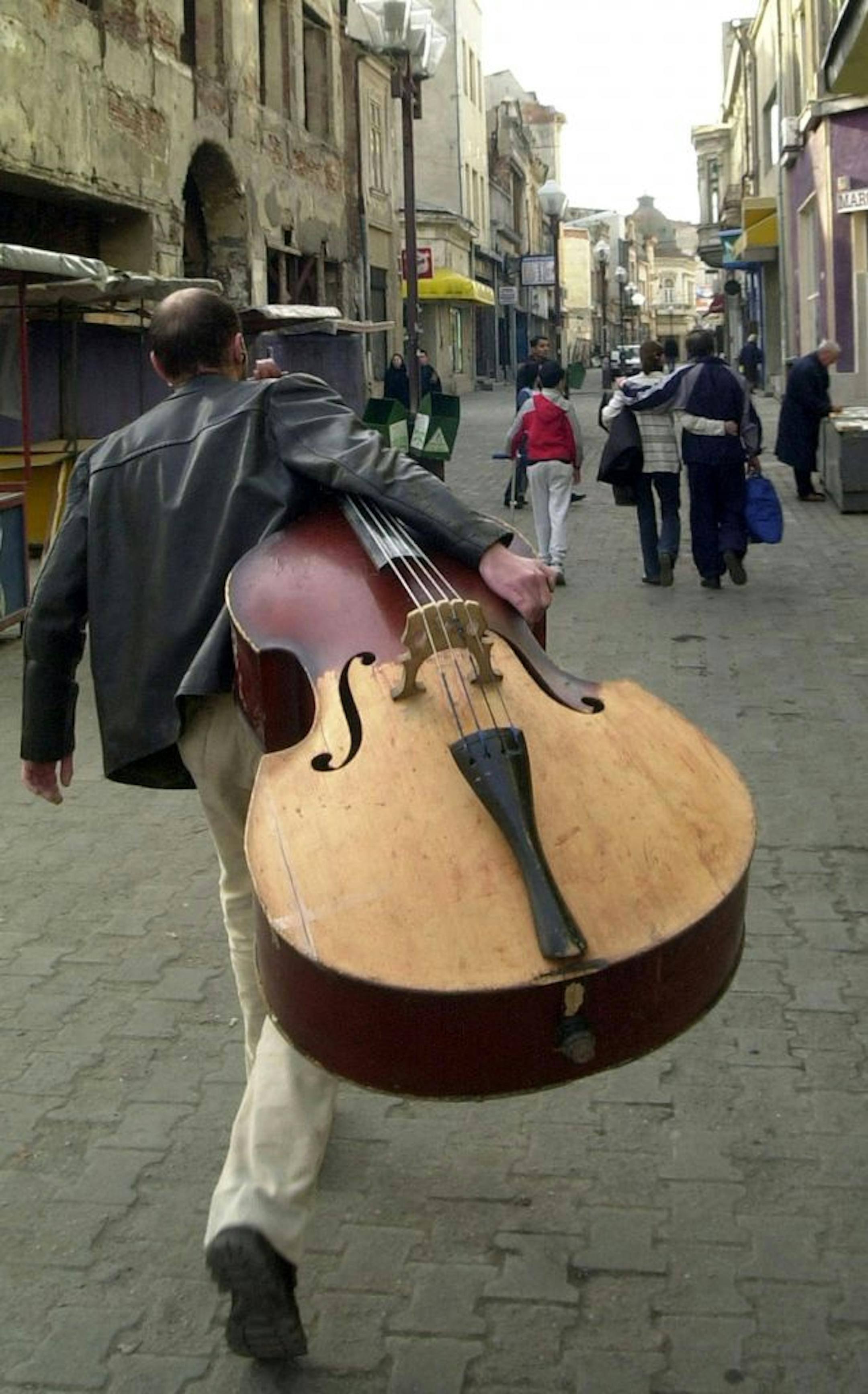 A street scene in Bucharest, Romania.