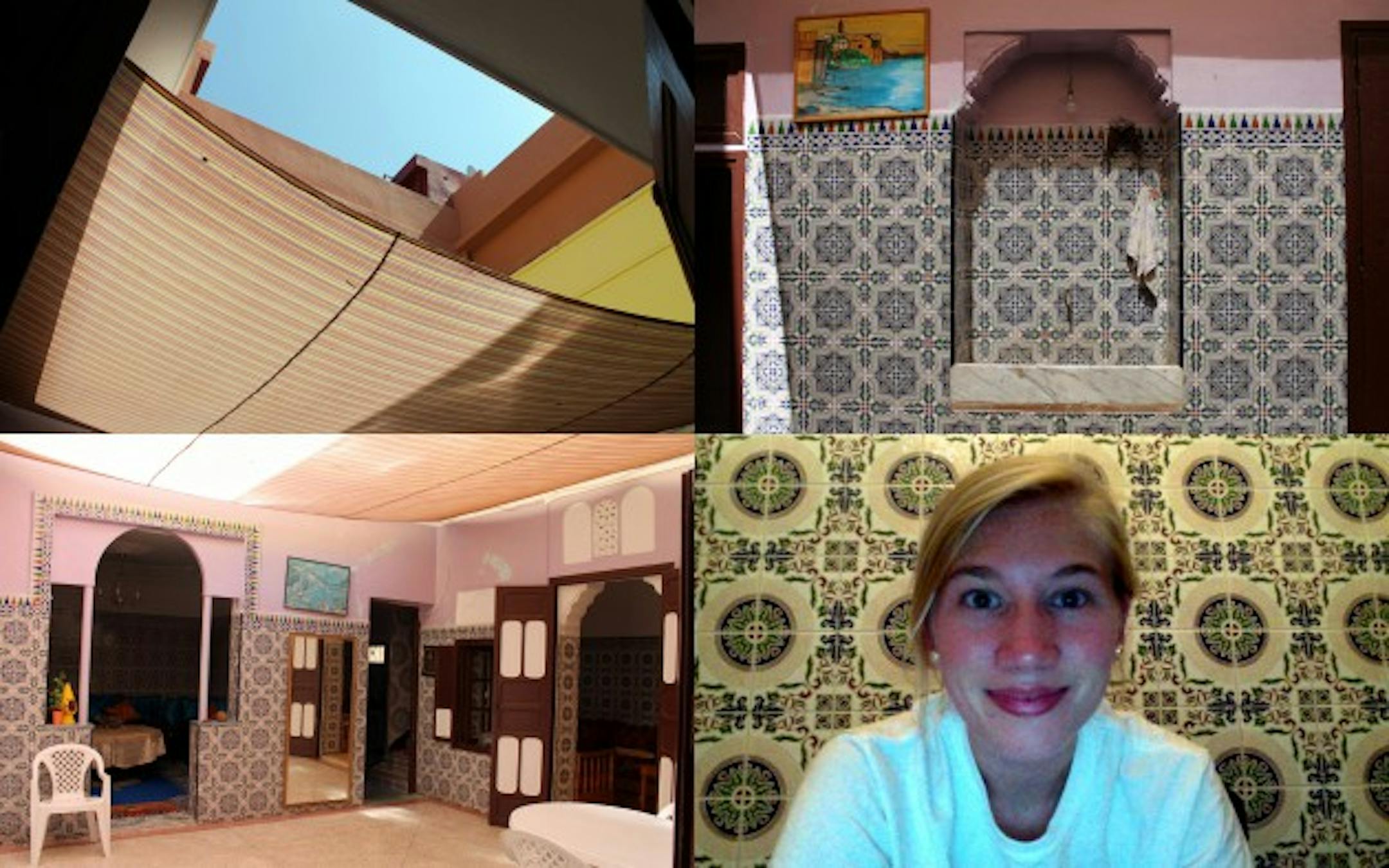 Courtyard, sink and me, the newest accessory to the Ougamouu residence.