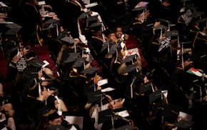 University of Minnesota students sit for the College of Liberal Arts’ graduation ceremony on May 12 in Minneapolis.