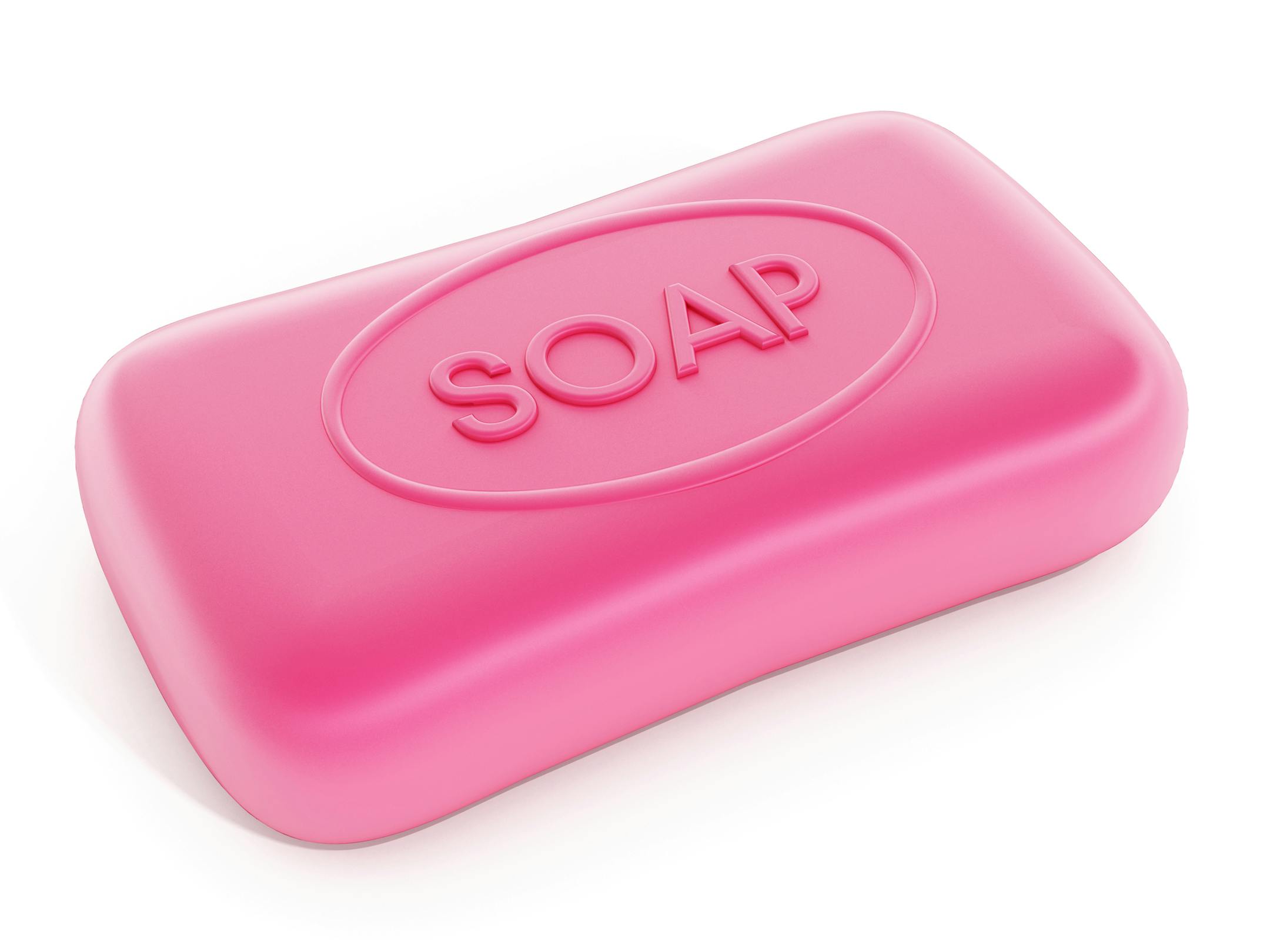 Bar of soap isolated on white.
