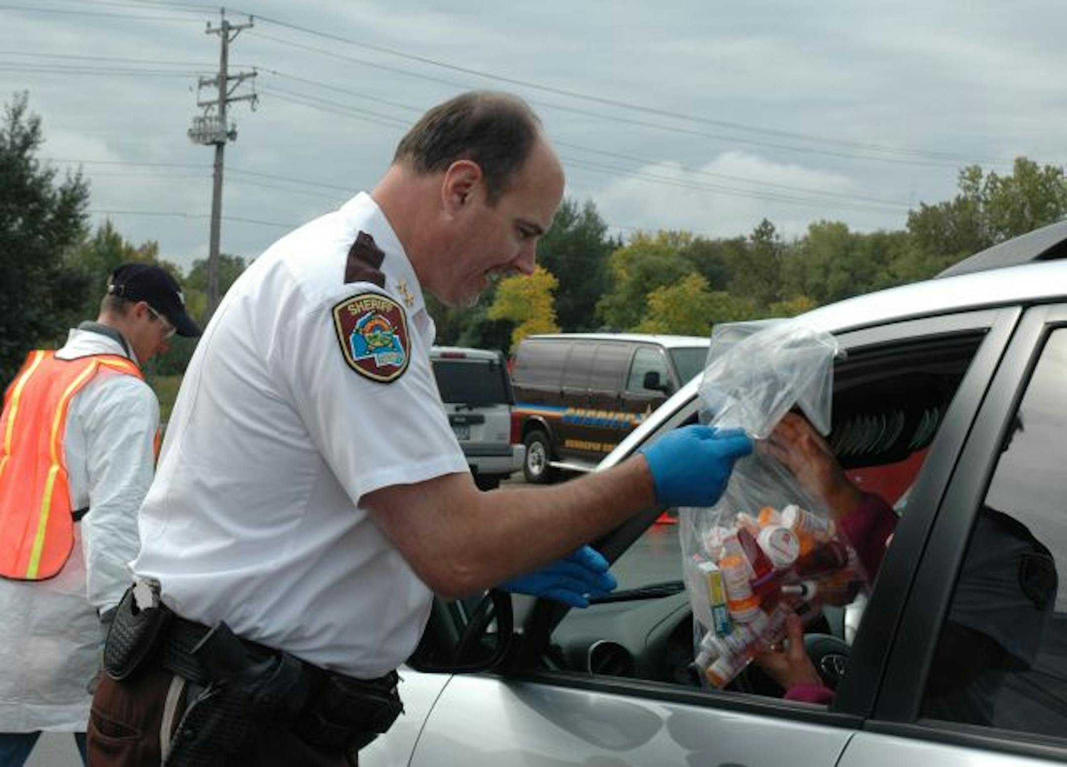 Hennepin County Sheriff Rich Stanek collected unwanted medications on Saturday.