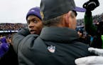 Vikings quarterback Teddy Bridgewater embraced coach Mike Zimmer at the end of a 2015 game.