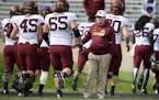 Minnesota Gophers head coach Jerry Kill walked the field before the Minnesota and Northwestern game, Saturday, October 3, 2015. ] (ELIZABETH FLORES/ST