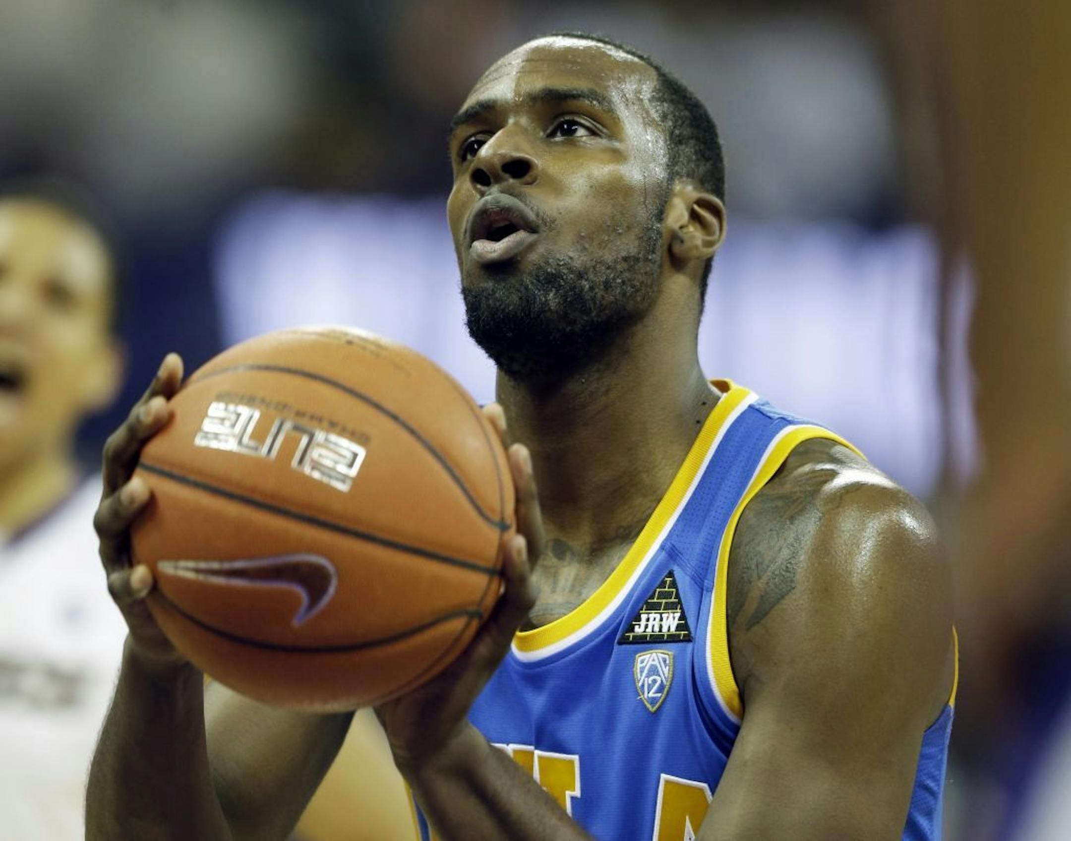 UCLA's Shabazz Muhammad shoots a free throw against Washington during an NCAA college basketball game against Washington, Saturday, March 9, 2013, in Seattle.