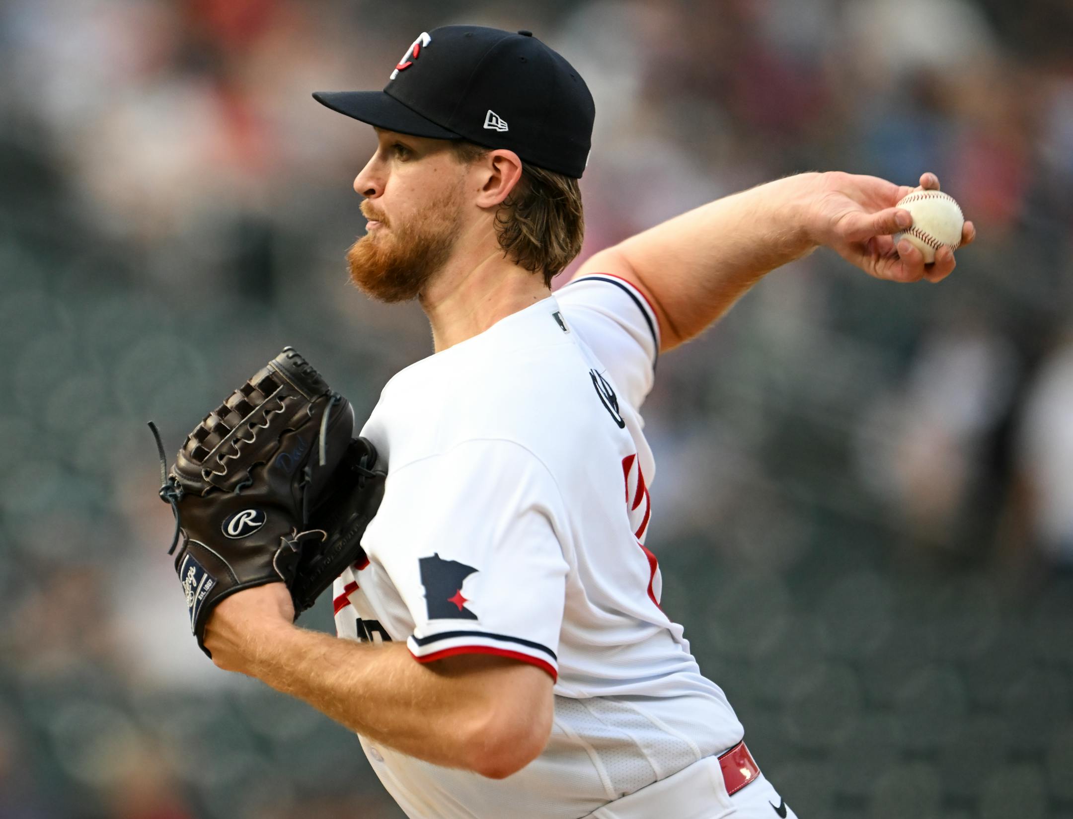 Minnesota Twins starting pitcher Bailey Ober throws a pitch against the San Francisco Giants in the top of the second inning.