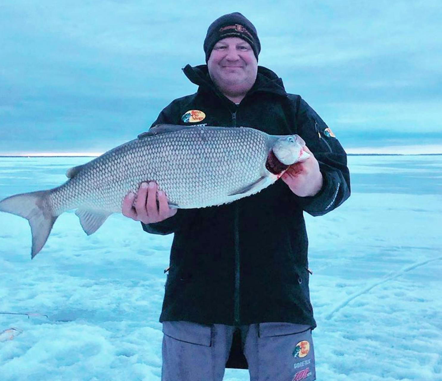 Oklahoma man catches 13-pound-plus whitefish on first ice fishing trip