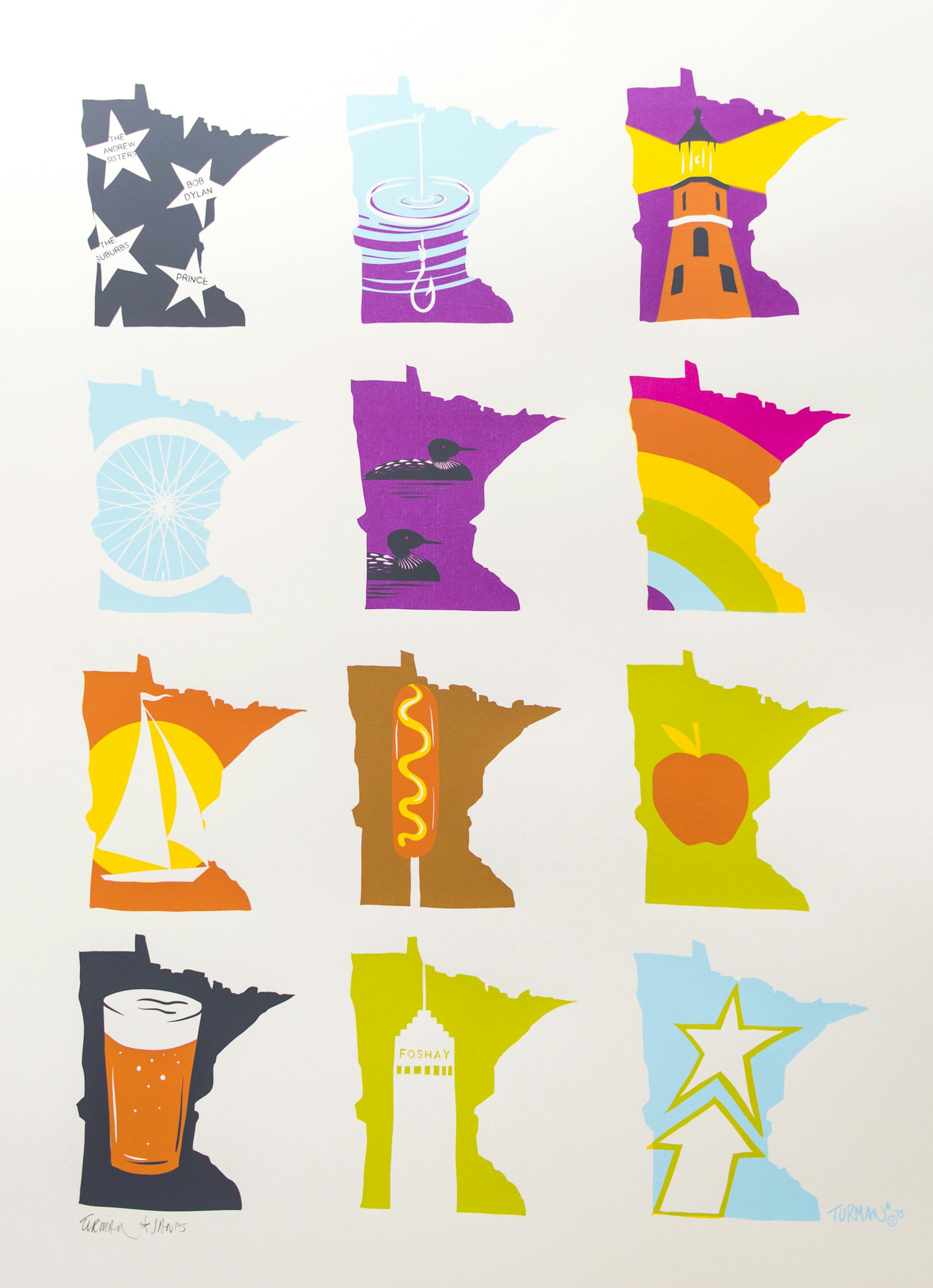 A poster print by Twin Cities artist Adam Turman at Uptown Minneapolis . ] Aaron Lavinsky • aaron.lavinsky@startribune.com Stylepoints page on three Minnesota vendors involved in the State Fair: Uptown Minnesota and I Like You. Photographed Friday, August 21, 2015.