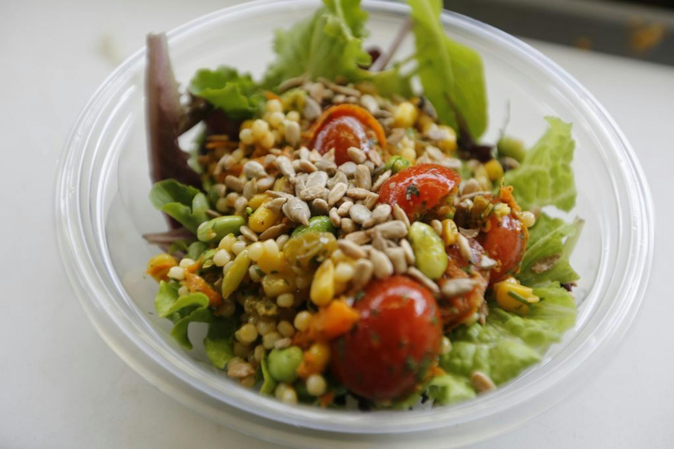 The Couscous-A-Licious Salad was created by the Eastside Garden Corps and features fresh herbs and vegetables.