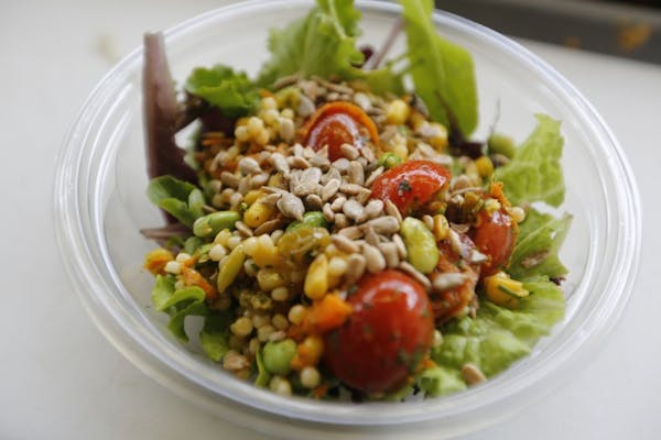 The Couscous-A-Licious Salad was created by the Eastside Garden Corps and features fresh herbs and vegetables.