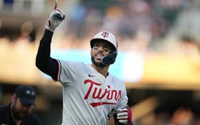 Twins shortstop Carlos Correa trots home after hitting a home run against the Orioles in the third inning Tuesday at Target Field.