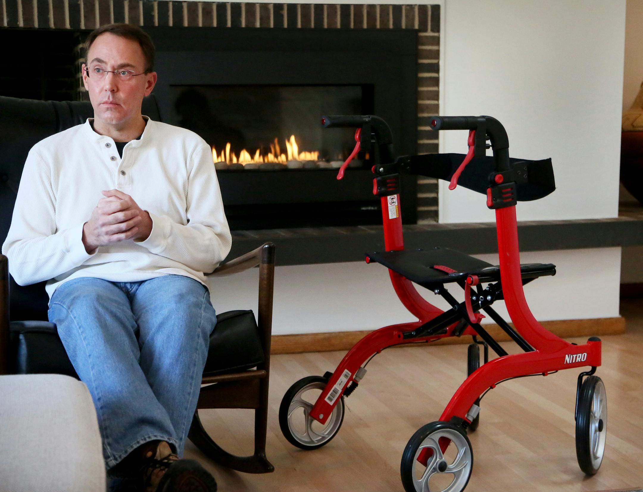 Clay Ahrens of Falcon Heights lives with ALS, a debilitating and often quickly fatal disease. He has been an active advocate for research fundraising and was seen at his home Thursday, Feb. 26, 2015, in Falcon Heights, MN.]DAVID JOLES/STARTRIBUNE)djoles@startribune.comn the midst of frozen February, it might be hard to remember those scorching hot days when people flooded the internet with videos of them pouring buckets of ice water over their heads to benefit the fight against ALS, Amyotrophic
