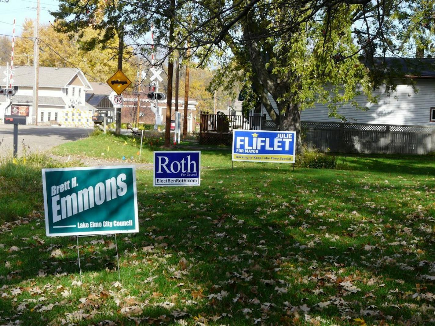 To swing through Lake Elmo these days is to see candidate triplets being advertised on many lawns, one with a promise of keeping the city �special� and the other often coupled with signs decrying the city�s turmoil.