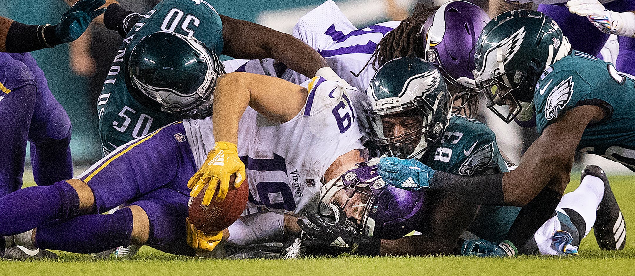 Adam Thielen recovered an onside kick in the fourth quarter in October.