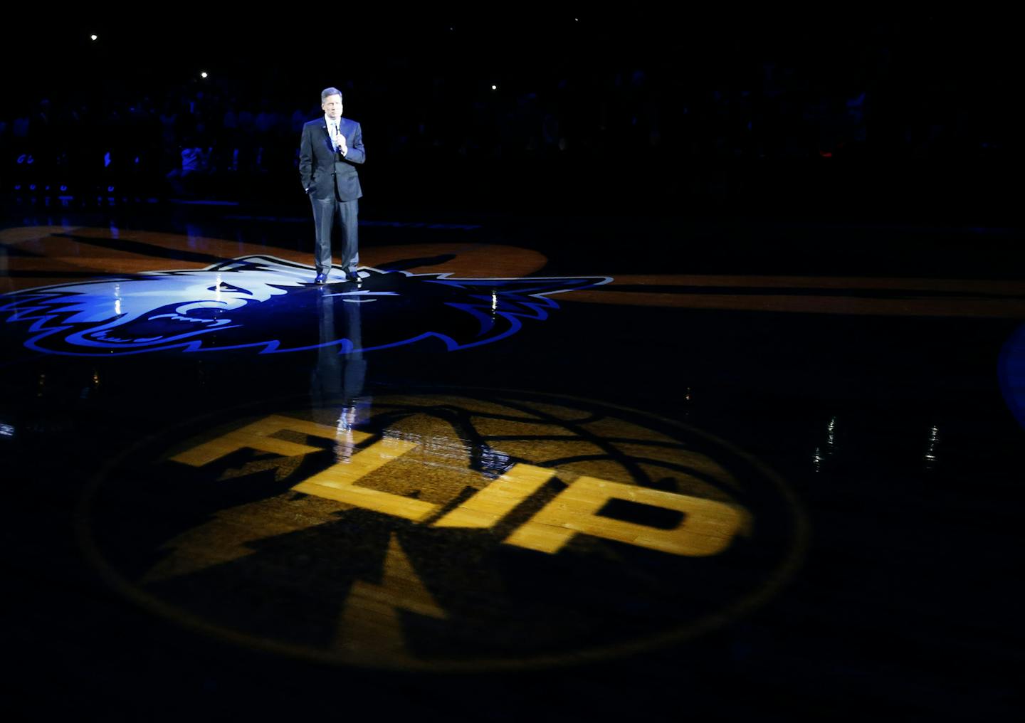 The Timberwolves held a pregame tribute to Flip Saunders, who died in October, before the start of their home opener at Target Center earlier this month.