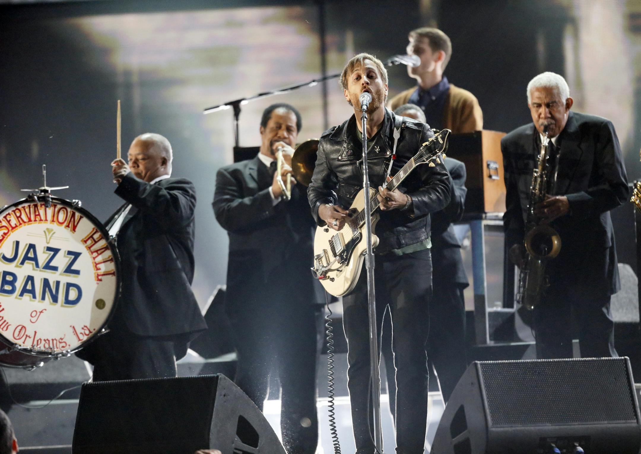 Dan Auerbach and The Black Keys perform at the 55th Annual Grammy Awards at Staples Center in Los Angeles, California, on Sunday, February 10, 2013.