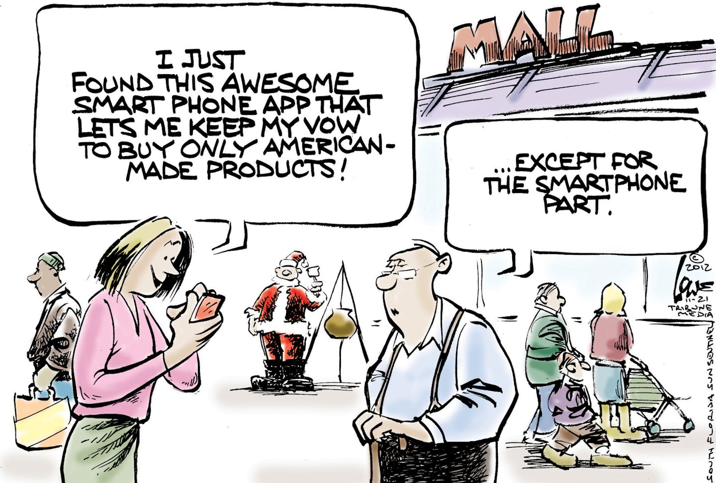 Chan Lowe cartoon for Nov. 26, 2012.