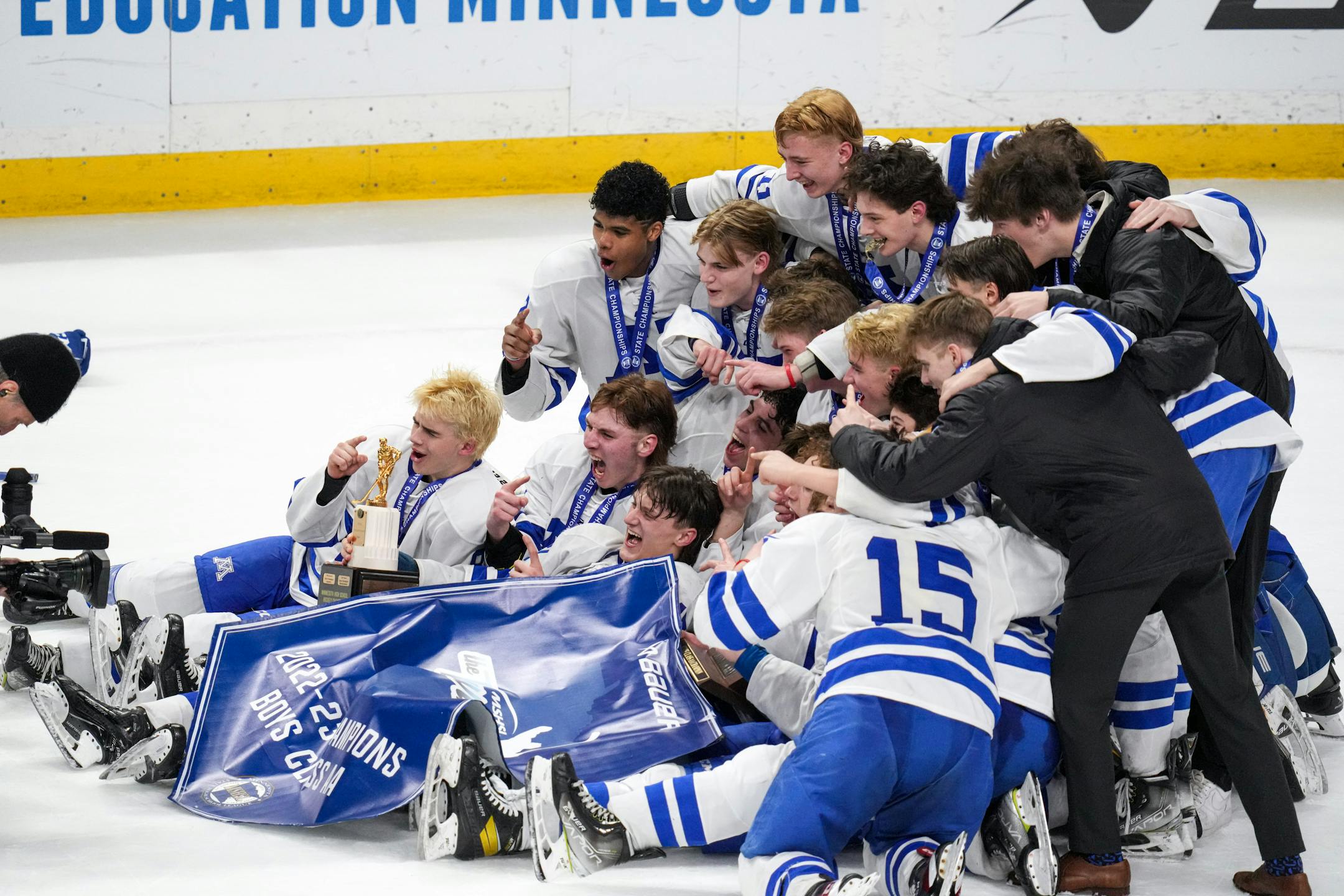 Minnetonka wins over Edina for the 2A boys hockey championship.