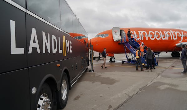 Sun Country Airlines showed off its new design for the exterior of its planes, its new partnership with Landline and new headquarters built in a forme