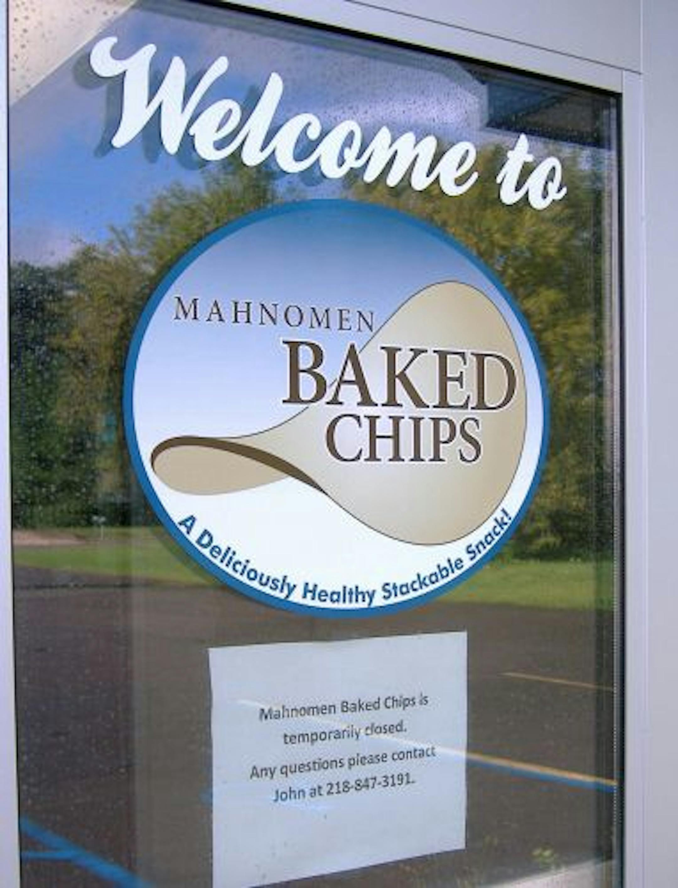 The front door is locked at the Mahnomen Baked Chips factory on the White Earth Indian Reservation.