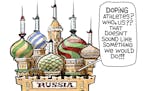 Sack cartoon: Russian athletes and doping