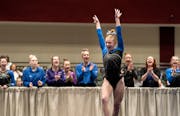 Jackie Bergeron of St. Michael-Albertville, already the Class 2A all-around champion, is the first Miss Minnesota Gymnastics.
