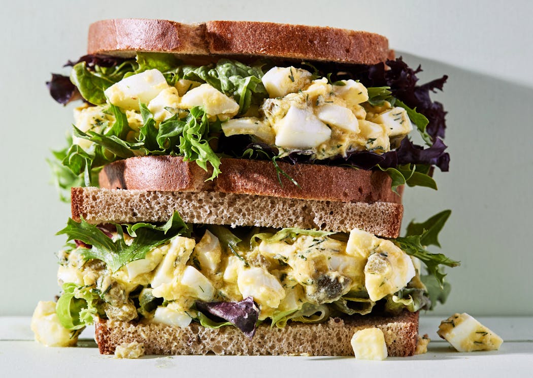 Dill and Pickle Egg Salad Sandwich.
