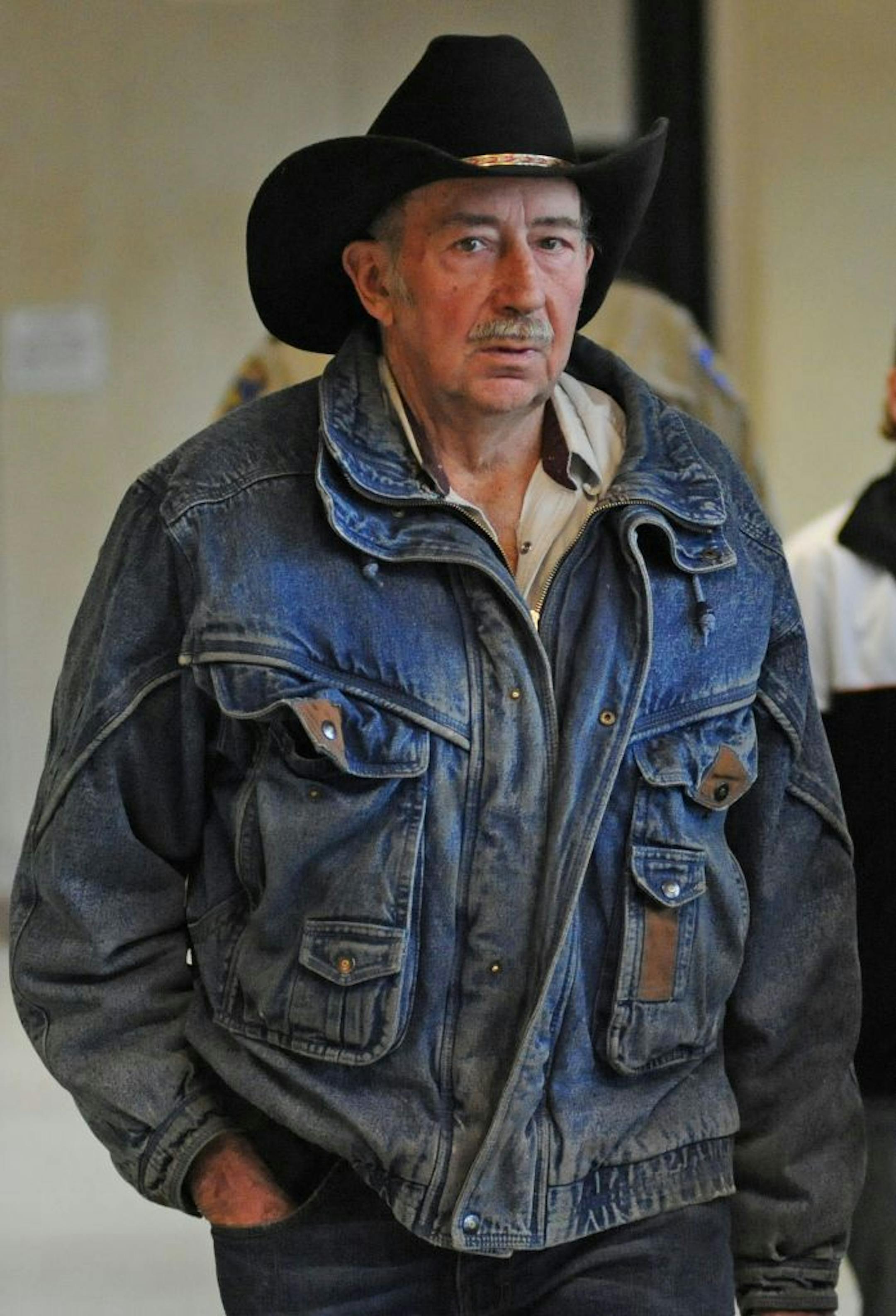 Lowell Friday, 72, has been charged with 35 gross misdemeanor counts of animal cruelty for starving 17 horses that were seized from his East Bethel ranch last year. He left the Anoka County Court House after appearing in court on Thursday February 23, 2011..