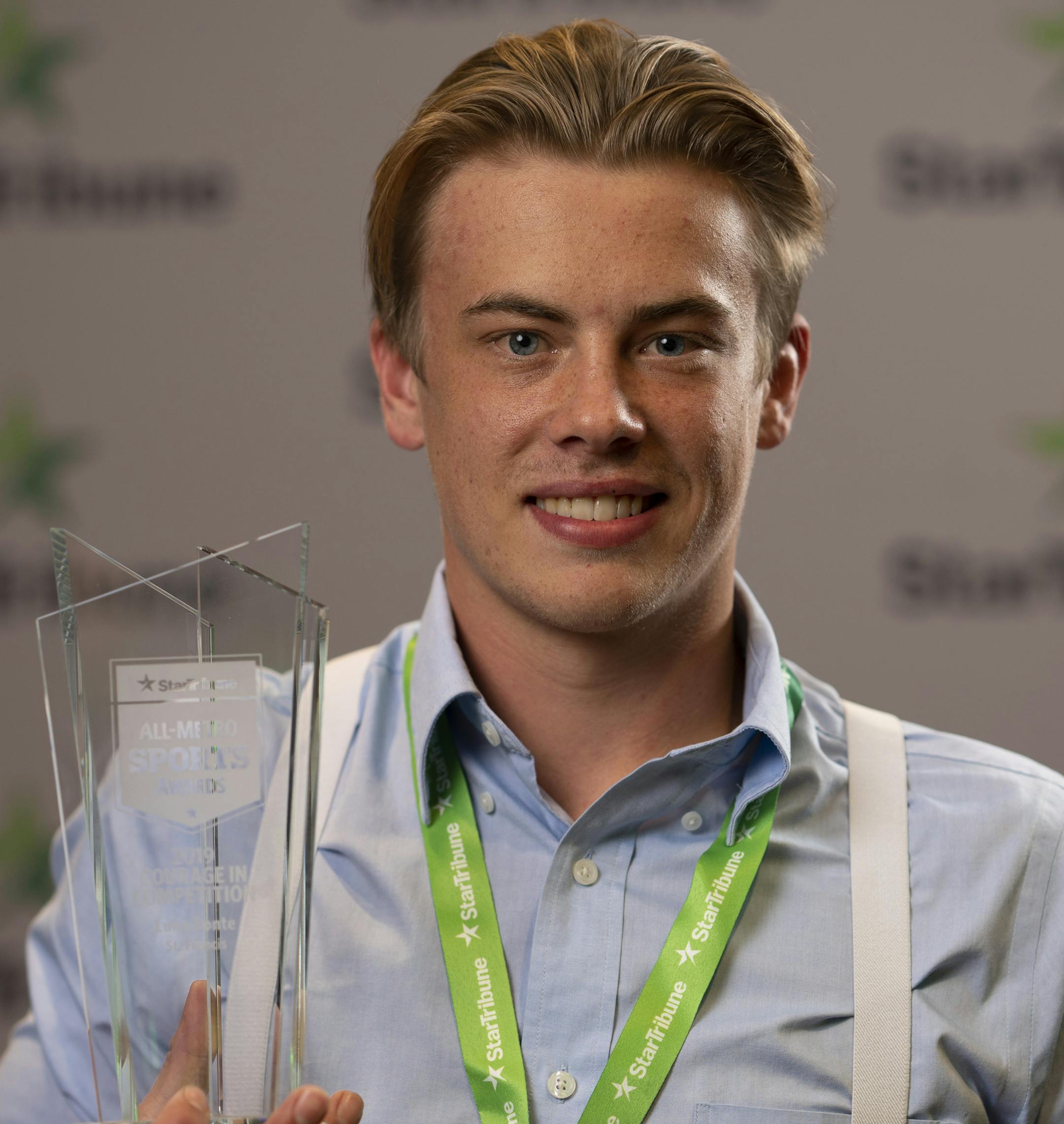 2019 Courage in Competition award recipient: Luke Bonte, St Francis.