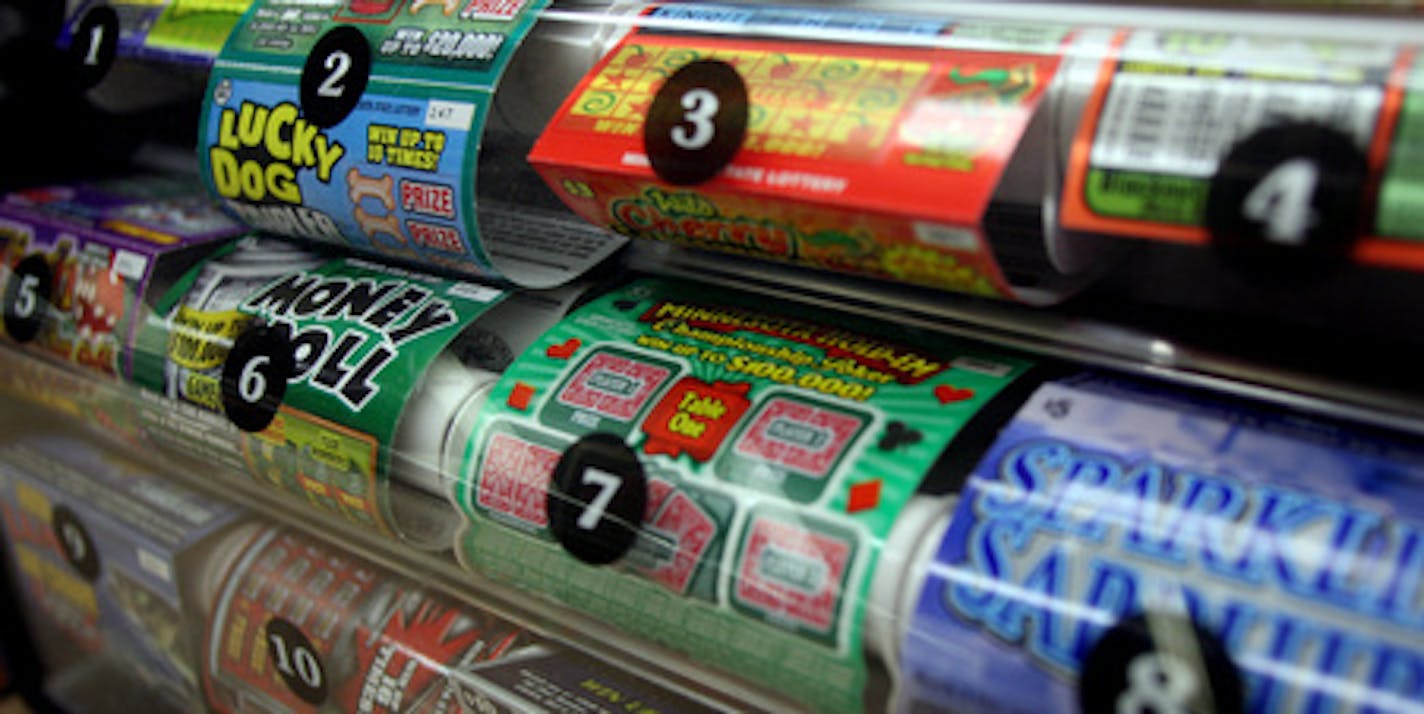 JENNIFER SIMONSON • jsimonson@startribune.com Minneapolis, MN - 8/29/08 - Interviewing/photographing people purchasing lottery tickets at Rainbow Foods in the Quarry shopping center. IN THIS PHOTO: ] Scratch-off lottery tickets at the Quarry Rainbow Foods. ORG XMIT: MIN2015052221020059