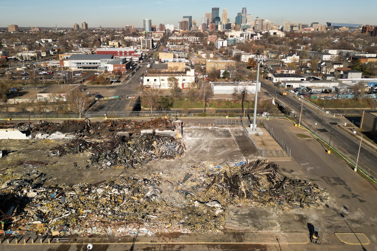 Demolition underway at the site of the former Kmart on Lake Street in Minneapolis on Nov. 15, 2023.