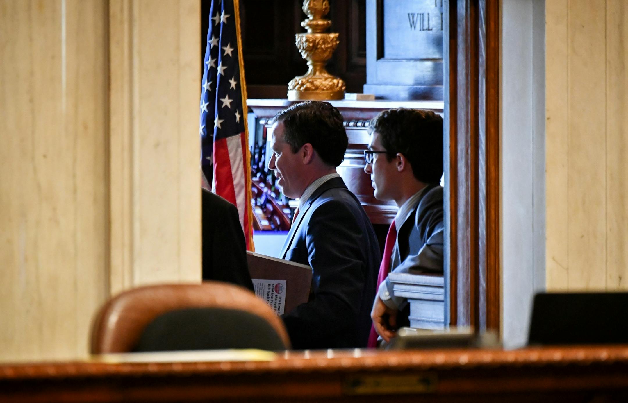 Ben Golnik, Executive Director, Majority Caucus, in the House Retiring room.