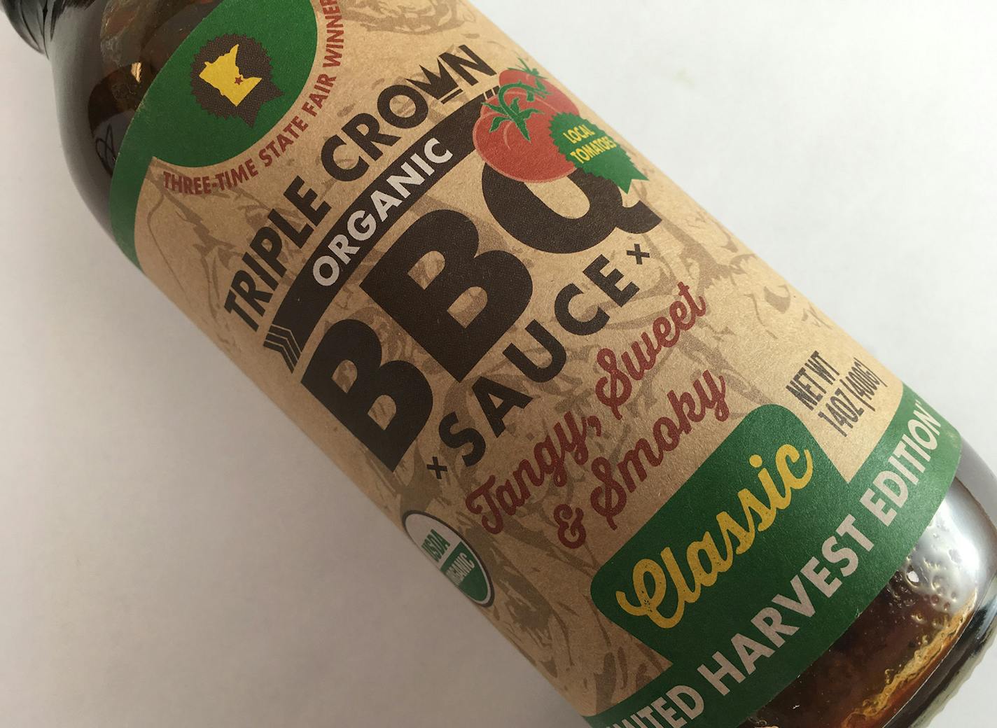 Star Tribune
Triple Crown BBQ Sauces's Classic Limited Harvest Edition BBQ Sauce, is made with 100 percent Minnesota organic tomatoes and processed in downtown Minneapolis, says owner Andy Wright.