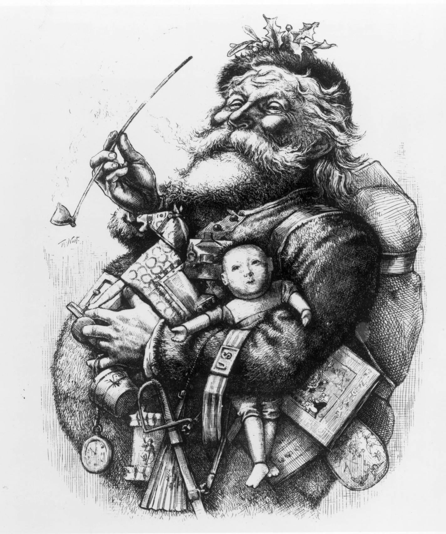 Thomas Nast's 19th-century woodcut depiction of Father Christmas.