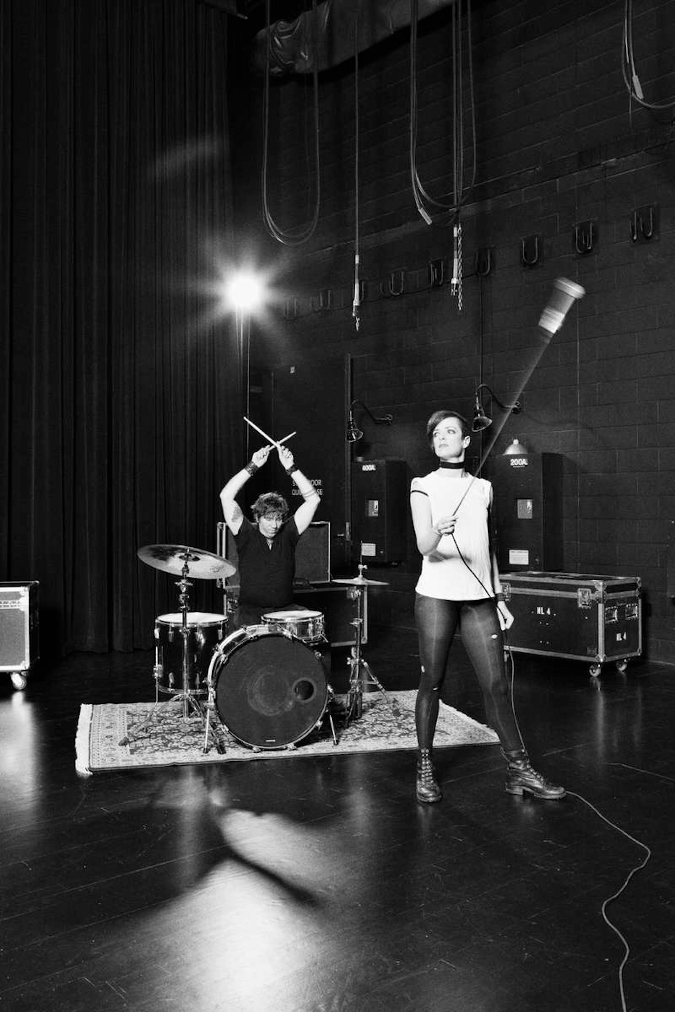 Mary Ann Bradley and drummer Charles Gehr in "Canon."