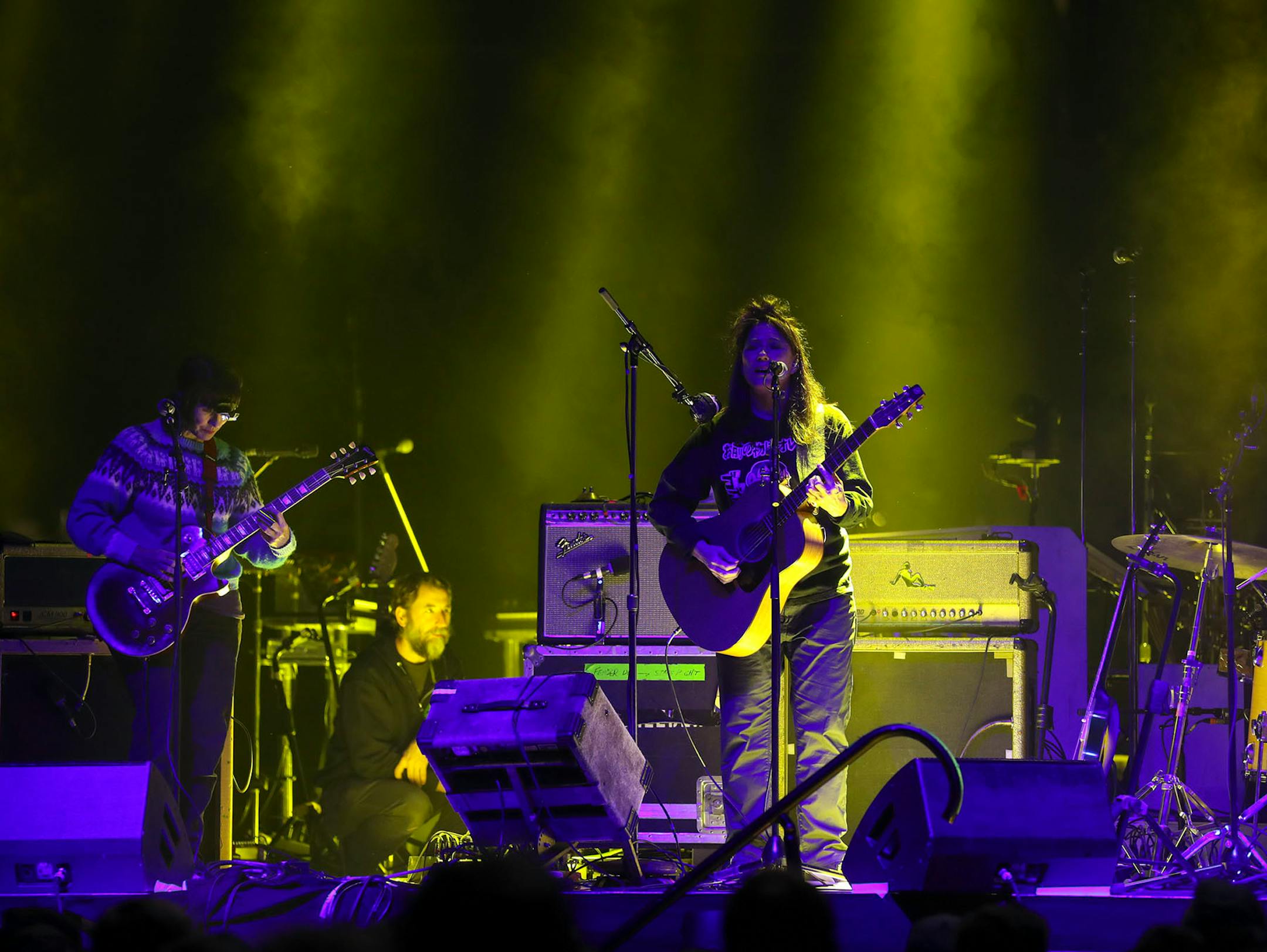 Kelley Deal, left, and Kim Deal of The Breeders during their set Sunday night.