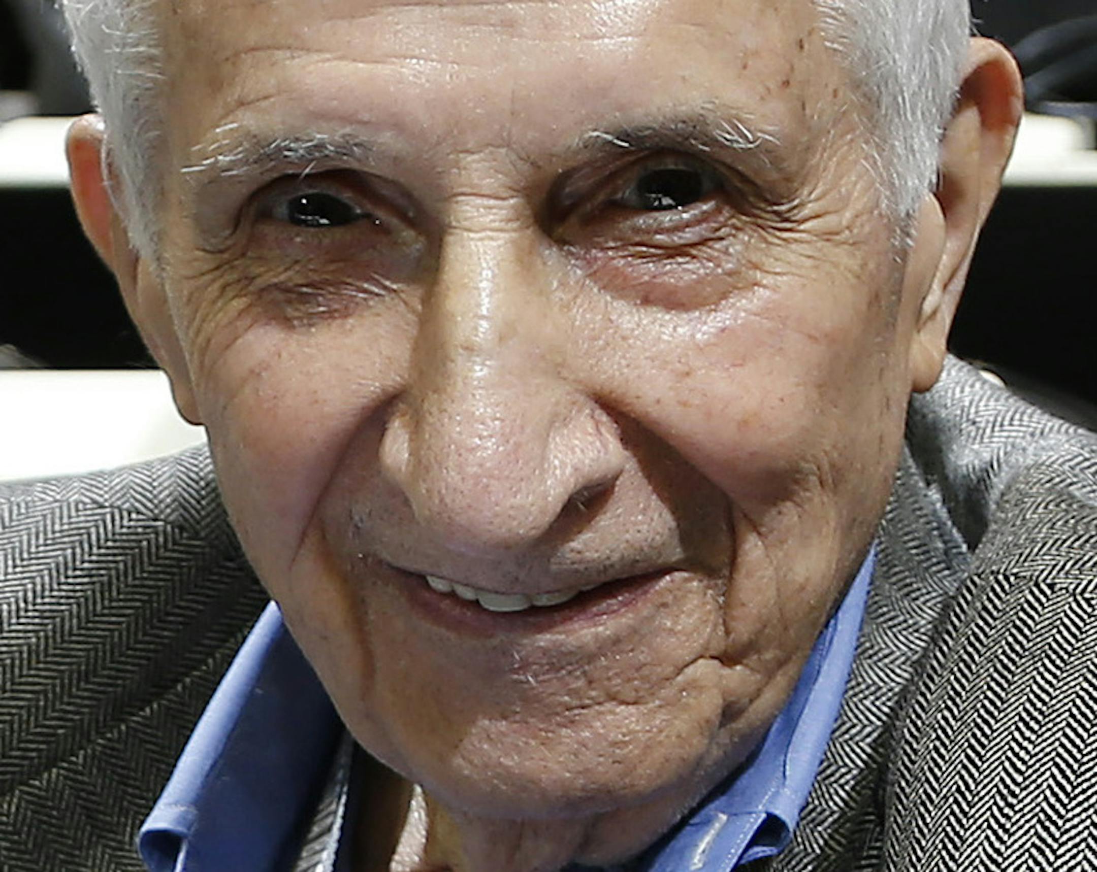 Star Tribune sports columnist Sid Hartman at a Timberwolves game March 2, 2015. ] CARLOS GONZALEZ cgonzalez@startribune.com, March 2, 2015, Minneapolis, MN, Target Center, NBA, Minnesota Timberwolves vs. Los Angeles Clippers ORG XMIT: MIN1503031543080480
