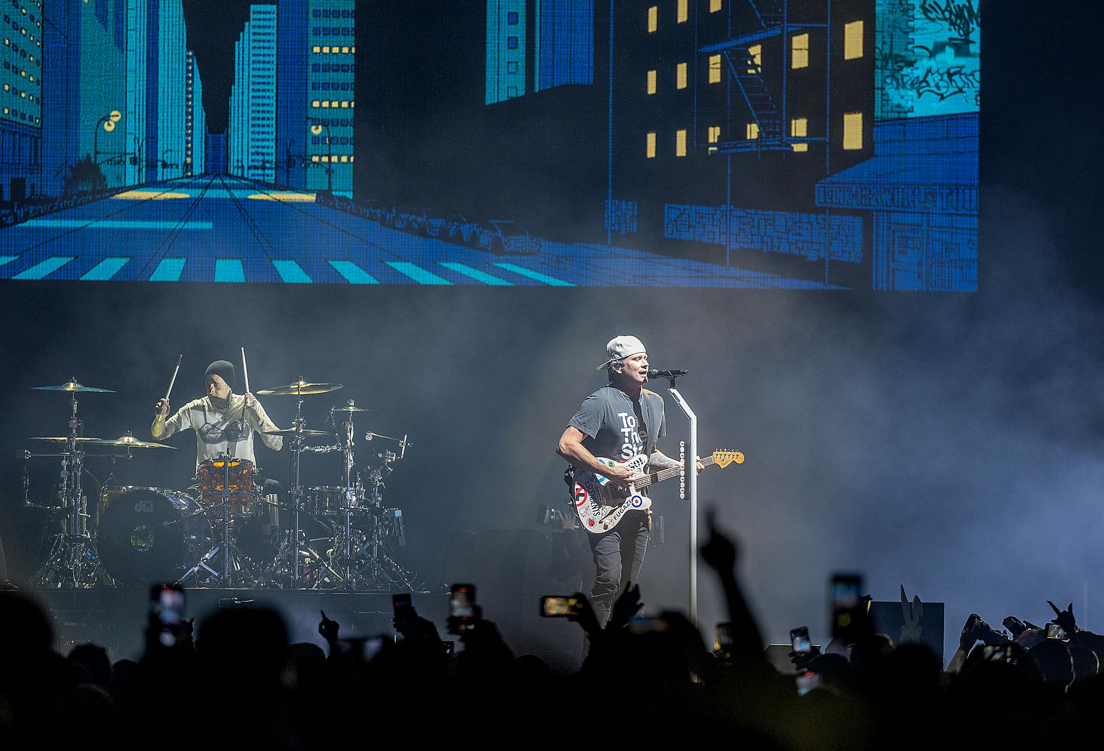 Blink 182 takes the stage at the Xcel Energy Center.