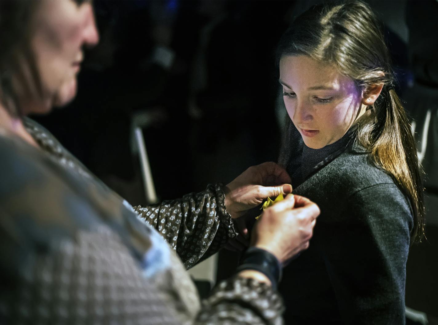 Rachel Bohnsack pinned a Star of David on Gabby Rosen in a scene from &#x201c;I Never Saw Another Butterfly.&#x201d;