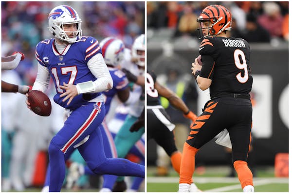 Sunday’s NFL playoffs feature a second chance at the Josh Allen vs. Joe Burrow quarterback matchup.