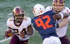 Minnesota running back Mohamed Ibrahim carries the ball during the first half of an NCAA college football game against Illinois Saturday, Nov. 7, 2020
