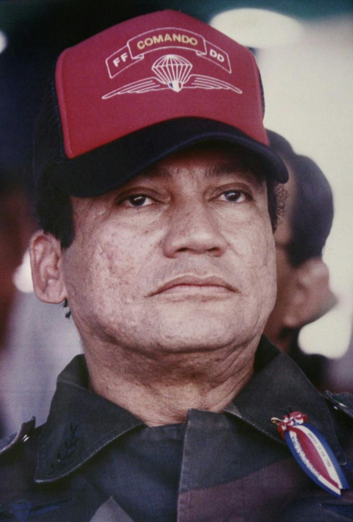 FILE - In this Jan. 1988 file photo, Panama's Gen. Manuel Antonio Noriega is seen in Panama City. Noriega returned home Sunday, Dec. 11, 2011 after his extradition from France, after more than 20 years in U.S. and French prisons for drug trafficking and money laundering. Panama convicted him during his captivity overseas for the slayings of two political opponents in the 1980s.