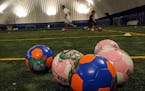 Inside the Vadnais Sports Center, athletes worked on their soccer skills.