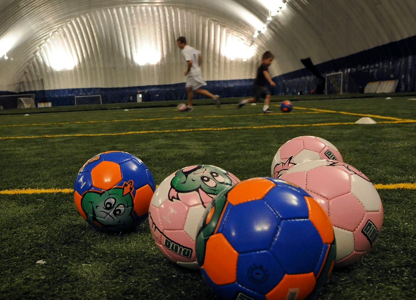 Inside the Vadnais Sports Center, athletes worked on their soccer skills.