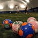 Inside the Vadnais Sports Center, athletes worked on their soccer skills.
