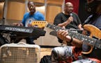 Gary Hines left, and Billy Steele, assistant director, rehearsed the Sounds of Blackness band.